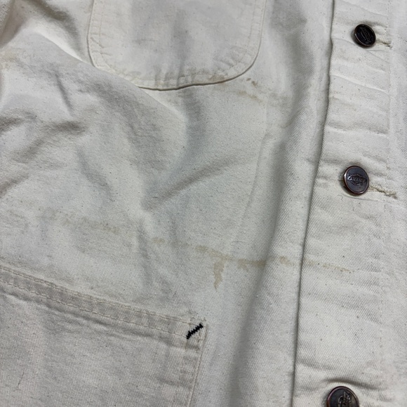 Dickies Men’s Vintage Canvas Work Jacket Cream Flannel Lined Size XL - Picture 8 of 8